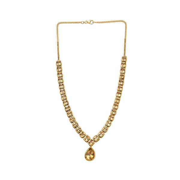 Citrin Halskette, ca. 45 cm, 925 Silber vergoldet, ca. 37.13 ct image number 5