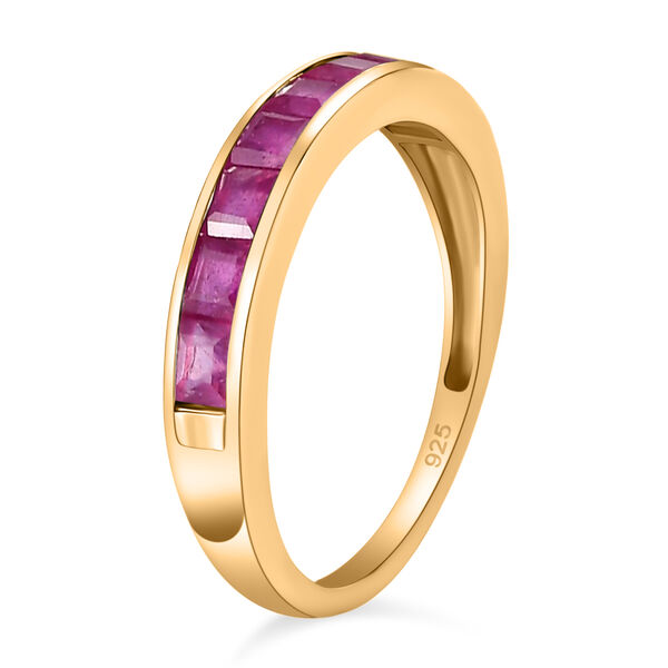 Afrikanischer Rubin-Ring, (Fissure gef&uuml;llt), 925 Silber vergoldet (Gr&ouml;&szlig;e 21.00) ca. 1,33 ct image number 5