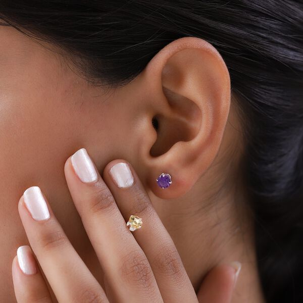 Citrin und Amethyst Ohrringe, 925 Silber ca. 1.84 ct image number 3