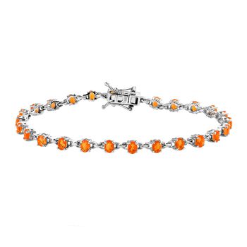 Salamanca Feueropal Armband, ca. 19 cm, 925 Silber platiniert ca. 2.85 ct