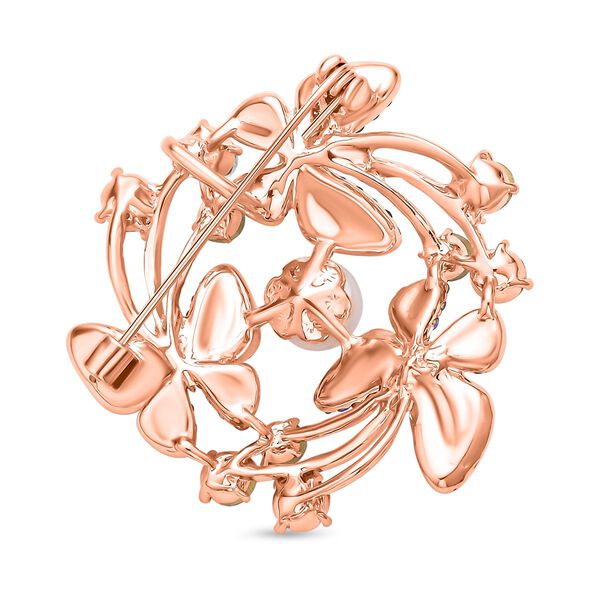 3er Set, Wei&szlig;e S&uuml;&szlig;wasserzucht Perlen Broschen, Schmetterling image number 4