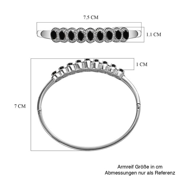 Schwarzer Spinell Armreif ca. 19 cm Edelstahl ca. 5.27 ct image number 5