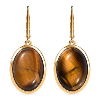 Tigerauge Ohrringe, Messing, ca. 22.97 ct