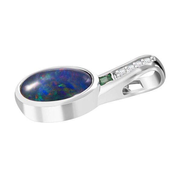 Boulder Triplett Opal, Smaragd und Zirkon Anhänger -1,62 ct. image number 4