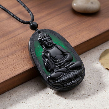 Flexible schwarze Jade 70cm Halskette - 79 ct.