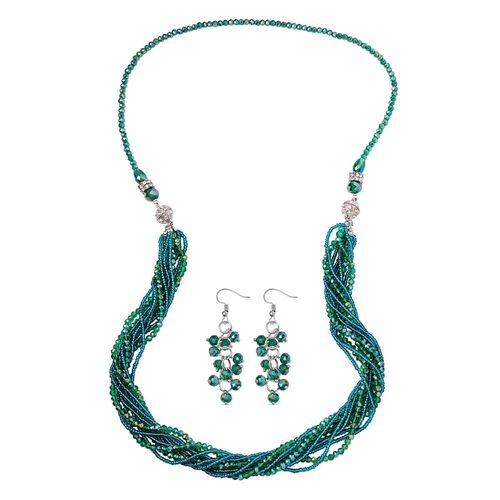 Neongrünes und weißes Kristall-Schmuckset - 247 ct. image number 0