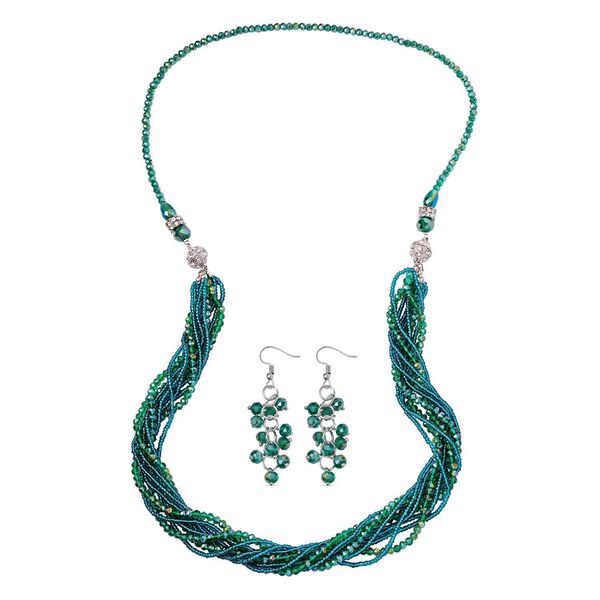 Neongrünes und weißes Kristall-Schmuckset - 247 ct. image number 0