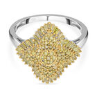 Gelber Diamant P3 Ringe 925 Silber platiniert (Gr&ouml;&szlig;e 18.00) ca. 1.00 ct