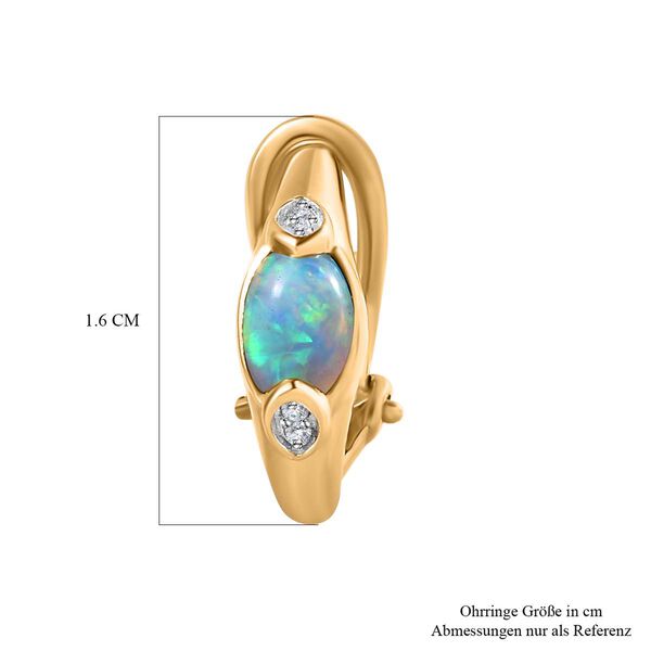 AA natürlicher, äthiopischer Welo Opal und Zirkon Ohrringe - 0,75 ct. image number 6
