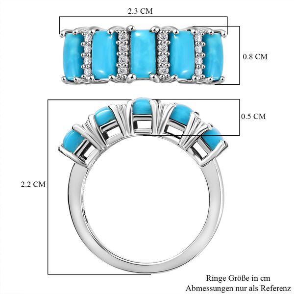 AA Sleeping Beauty T&uuml;rkis und Zirkon Ring - 2,31 ct. image number 7