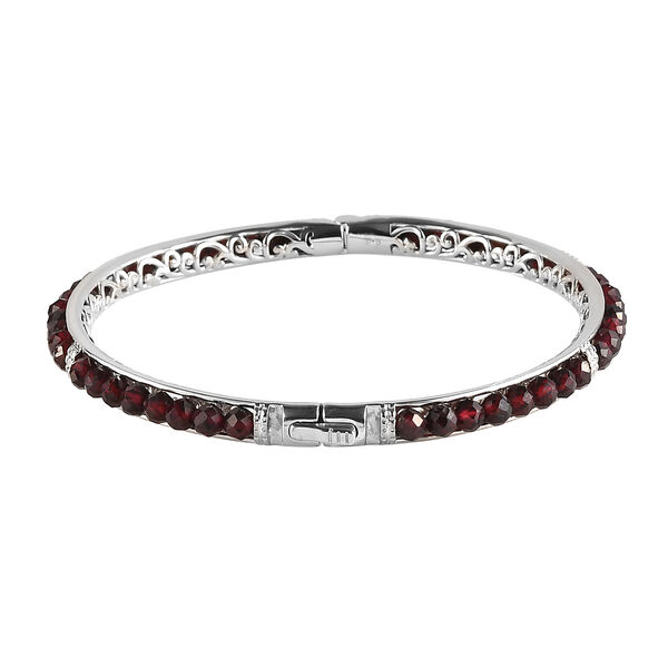 Drilled Roter Granat Armreif 19 cm Messing platiniert ca. 33,60 ct image number 4