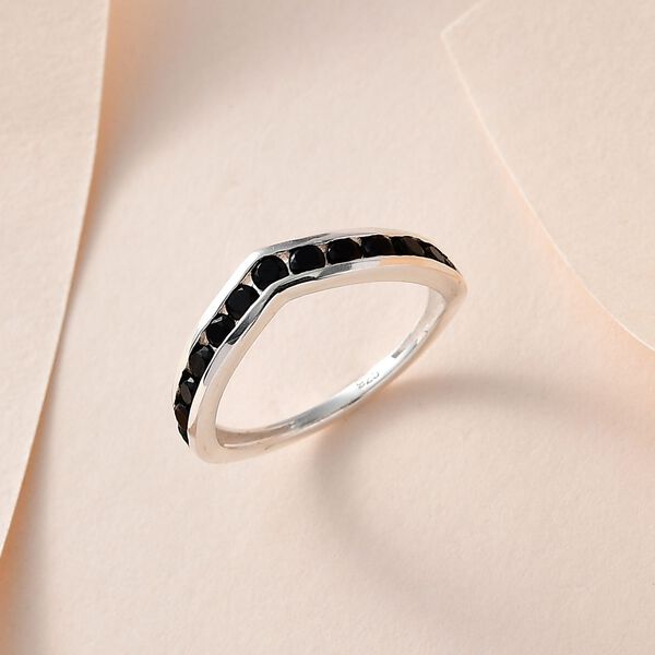 Schwarzer Spinell Ring, 925 Silber (Gr&ouml;&szlig;e 16.00) ca. 0.87 ct image number 2