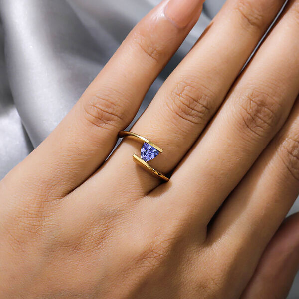 Tansanit Bypass Ring 925 Silber 585 Vergoldet image number 3