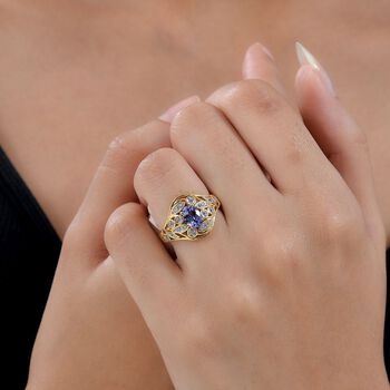 Tansanit und Zirkon Ring - 0,93 ct.