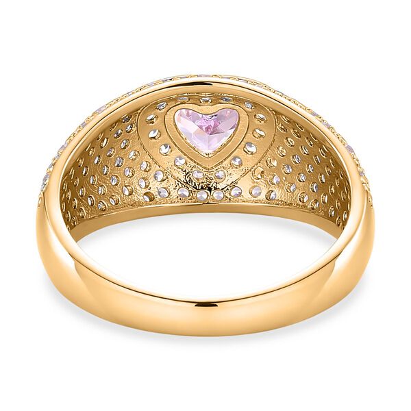 Rosa und wei&szlig;er Zirkonia Ring in Goldton image number 4