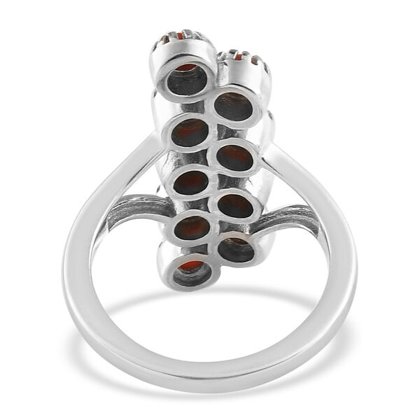 Korallen-Ring, 925 Silber platiniert  ca. 0,94 ct image number 4