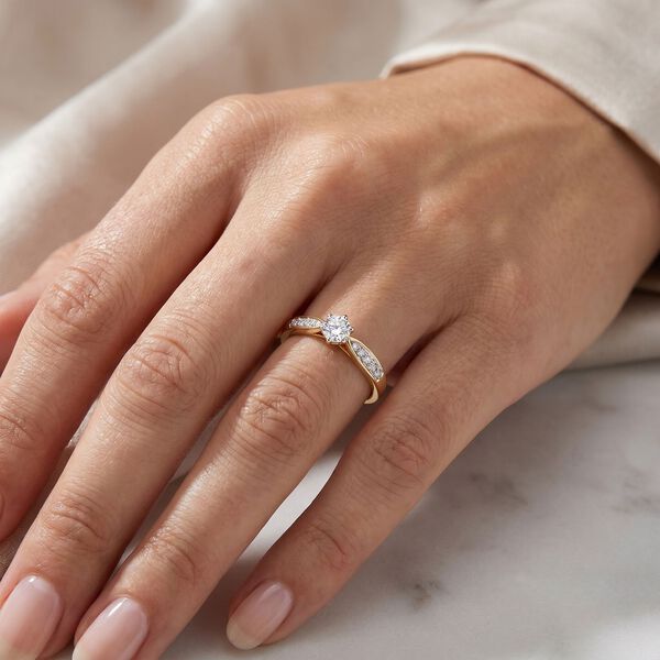 LUXURIANT DIAMOND - Lab Grown Diamant SI-GH Ring 925 Silber 750 Gelbgold vermeil (Gr&ouml;&szlig;e 18.00) ca. 0,26 ct image number 2