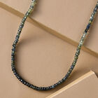 Natürliche Parti-Saphir-Halskette, 50 cm, 925 Silber platiniert, 49,00 ct. image number 1