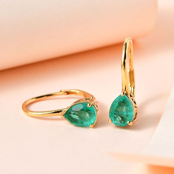 Smaragd Triplett Quarz Ohrringe - 2,97 ct. image number 1