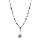 Tansanit Collier, ca. 45 cm, 925 Silber platiniert ca. 2.67 ct
