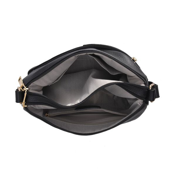 Crossbody Handtasche aus 100% echtem Leder, Schwarz image number 5