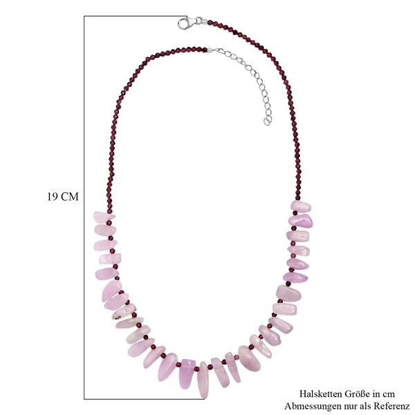 D'Joy Kunzit, Natürlicher Rhodolith Granat Halskette ca. 45 cm 925 Silber rhodiniert ca. 123.00 ct image number 5