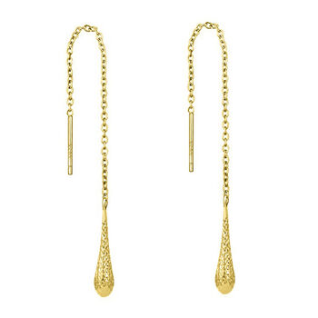 Einf&auml;del-Ohrringe, 925 Silber vergoldet