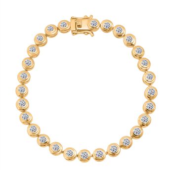 Lab Grown Diamant SI-GH Armband ca. 19 cm 925 Silber Vergoldet ca. 2.97 ct