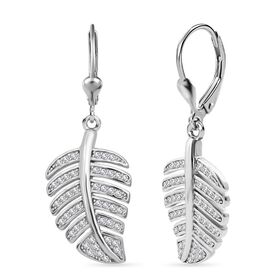 Lustro Stella Weißer Zirkonia Ohrringe 925 Silber rhodiniert