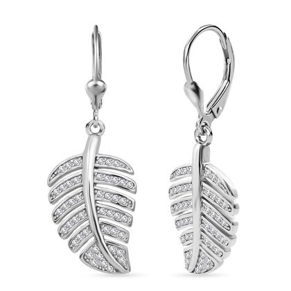 LUSTRO STELLA - Wei&szlig;er Zirkonia Ohrringe 925 Silber rhodiniert