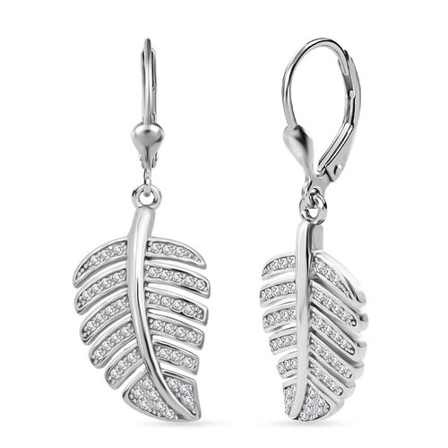 Lustro Stella Weißer Zirkonia Ohrringe 925 Silber rhodiniert image number 0