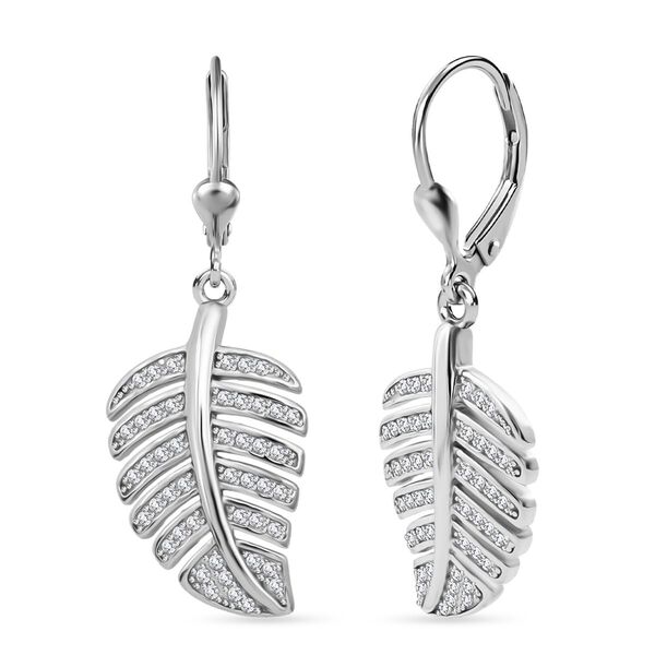LUSTRO STELLA - Weißer Zirkonia Ohrringe 925 Silber rhodiniert image number 0