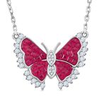 Quarzit, Weißer Zirkonia Halskette ca. 45 cm 925 Silber rhodiniert