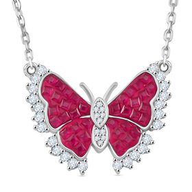 Quarzit, Weißer Zirkonia Halskette ca. 45 cm 925 Silber rhodiniert