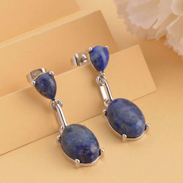 Lapislazuli Ohrringe, silberfarben ca. 25.00 ct image number 2