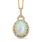 AAA Natürlicher, äthiopischer Welo Opal, Weißer Diamant Schmuckset 417 Gold ca. 3,60 ct.