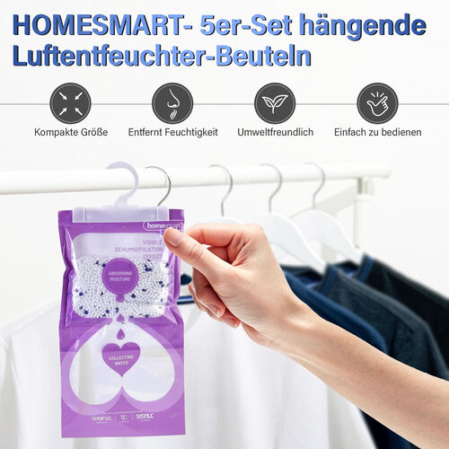 HOMESMART 10er-Set hängende Luftentfeuchter-Tasche image number 1