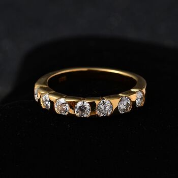Moissanit Ring 925 Silber Gelbgold Vermeil (Gr&ouml;&szlig;e 19.00) ca. 0,74 ct