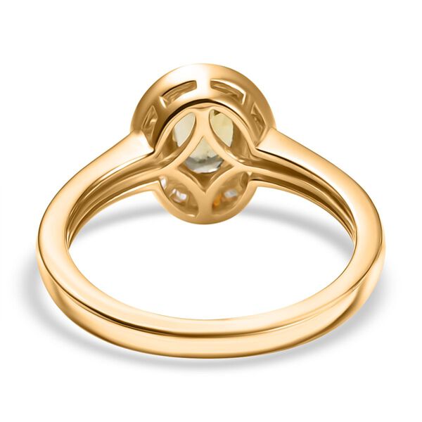 AA Nat&uuml;rlicher goldener Tansanit und Diamant Ring - 0,84 ct. image number 6