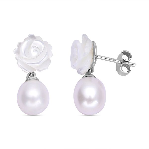 Jardin Kollektion - S&uuml;&szlig;wasserperlen und wei&szlig;e Perlmutt-Ohrringe image number 4