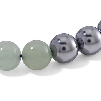 Flexibles Terahertz und gr&uuml;nes Aventurin Armband - 140 ct.