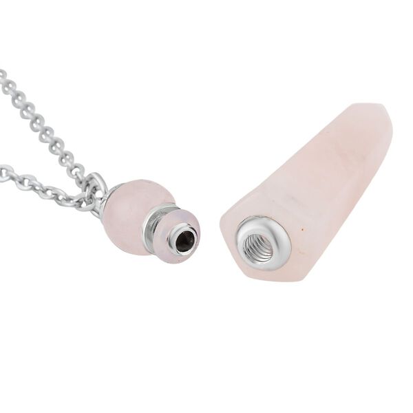 Rosenquarz Pendel Anh&auml;nger mit Kette, ca. 36.50 ct image number 4