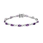 Afrikanisches Amethyst-Armband, ca. 20 cm, 925 Silber platiniert ca. 5.86 ct
