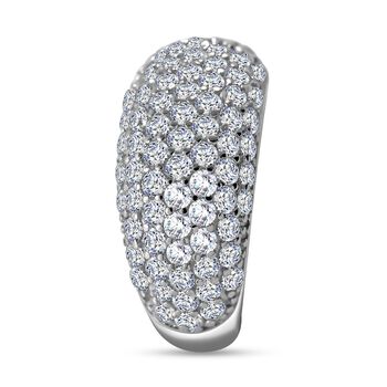 LUSTRO STELLA - Wei&szlig;er Zirkonia Ring, 925 Silber rhodiniert (Gr&ouml;&szlig;e 18.00) 5.42 ct