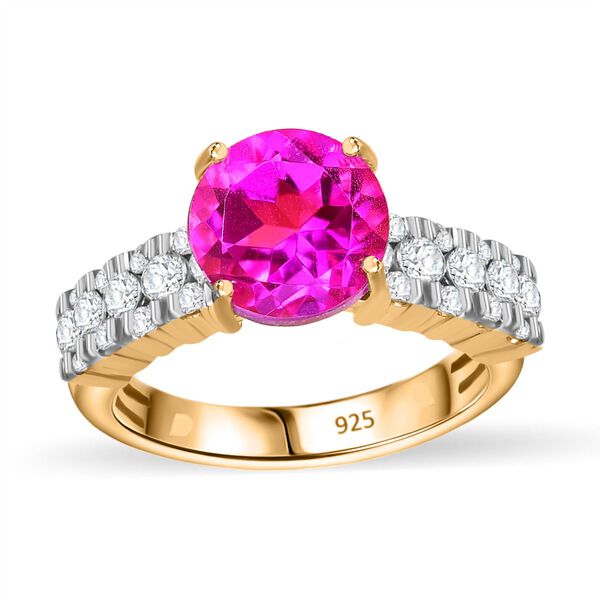 Strahlender Orchidee Quarz und Zirkon-Ring - 4,14 ct. image number 4