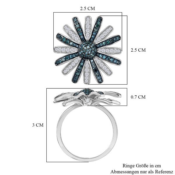 D'Joy blauer und weißer Diamant Ring - 0,98 ct. image number 6