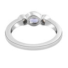 Tansanit und weißer Zirkon-Ring, 925 Silber platiniert  ca. 0,55 ct image number 5
