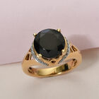 Elite Shungit und Zirkon Ring 925 Silber vergoldet  ca. 2,64 ct image number 1