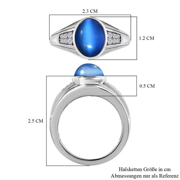 Aurora Mondstein, wei&szlig;er Zirkon Ring ,925 Silber platiniert (Gr&ouml;&szlig;e 17.00) ca. 3.10 ct image number 7