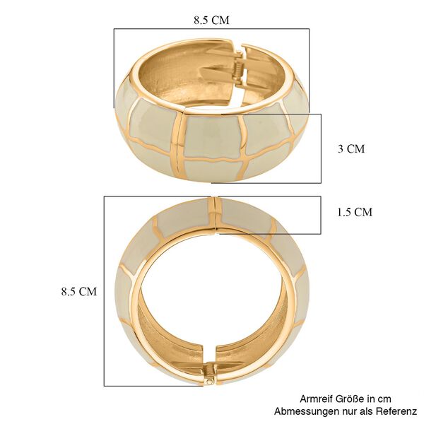 Emaille-Armreif mit Karomuster, ca. 18,5 cm, creme emailliert image number 7